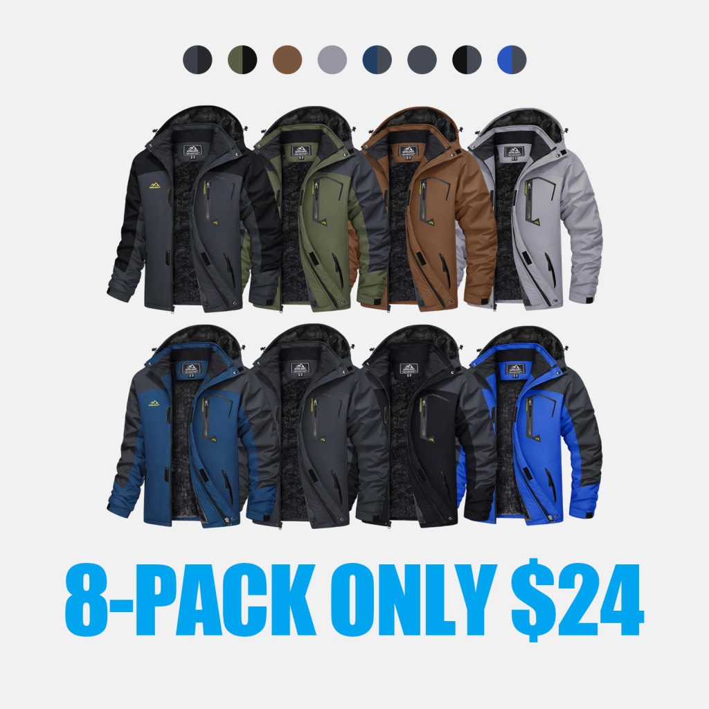 Men’s Winter Coats Waterproof Ski Snow Jacket Warm Fleece Jacket Parka Raincoats With Multi-Pockets