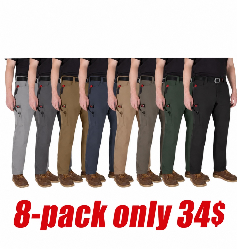Men’s 8-PACK stretch Tech Work Pants with 7 Pockets