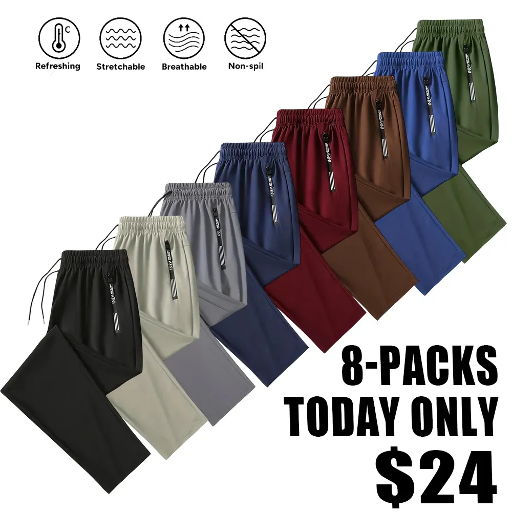 Men’s Minimalist Ice Silk Casual Athletic Pants